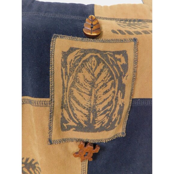 Vtg Nina Piccalino Patchwork Maxi M - Black Camel Leaf - Excellent - Picture 6 of 12